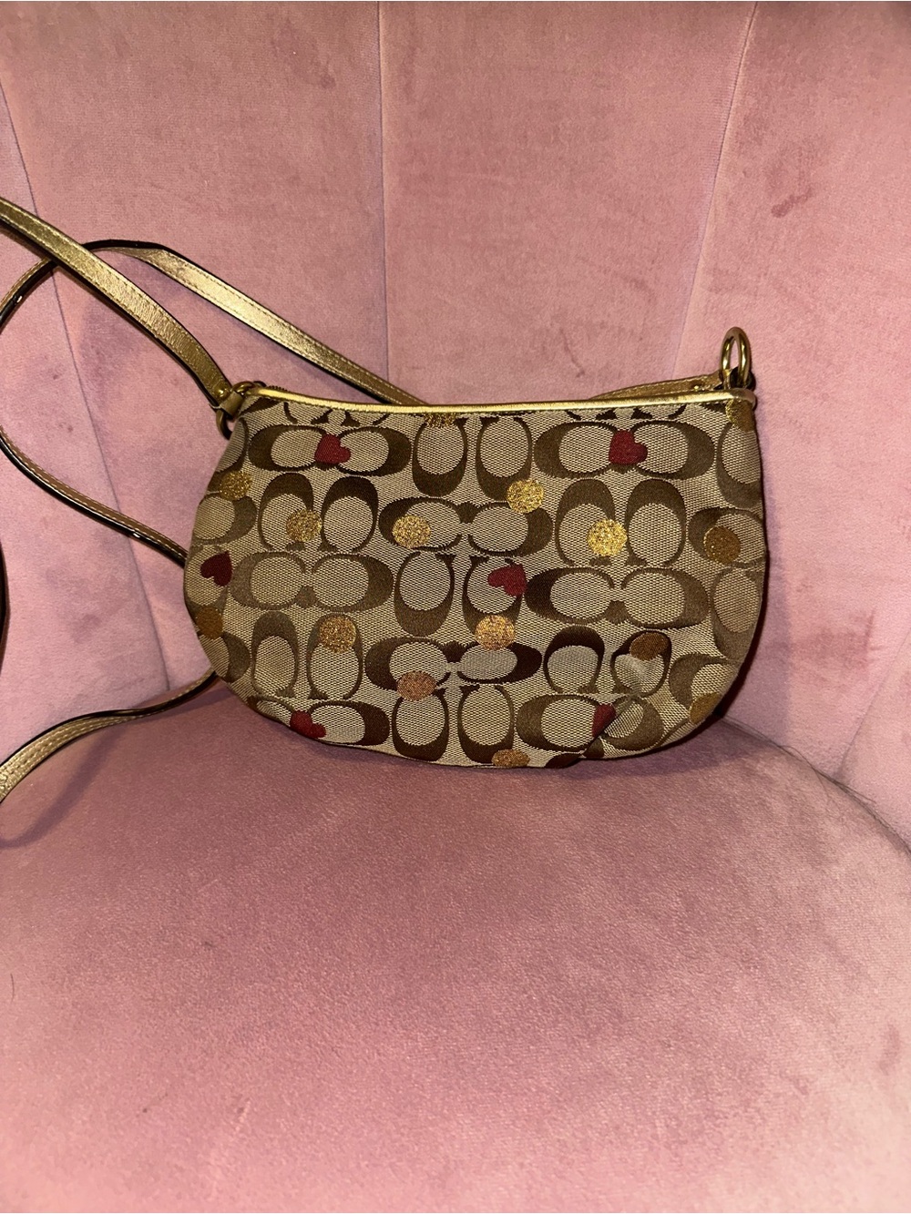 Heart COACH Signature Crossbody bag Small